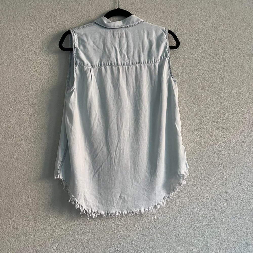 DL1961 The Blue Shirt Shop N7th & Kent Raw Hem Tank Size Medium - Picture 4 of 5